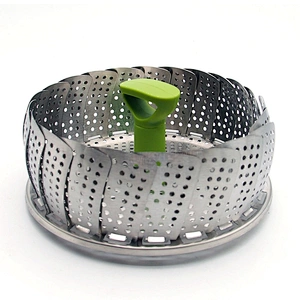 Food Grade Expandable Stainless Steel Vegetable Basket, Foldable Steamer For Kitchen