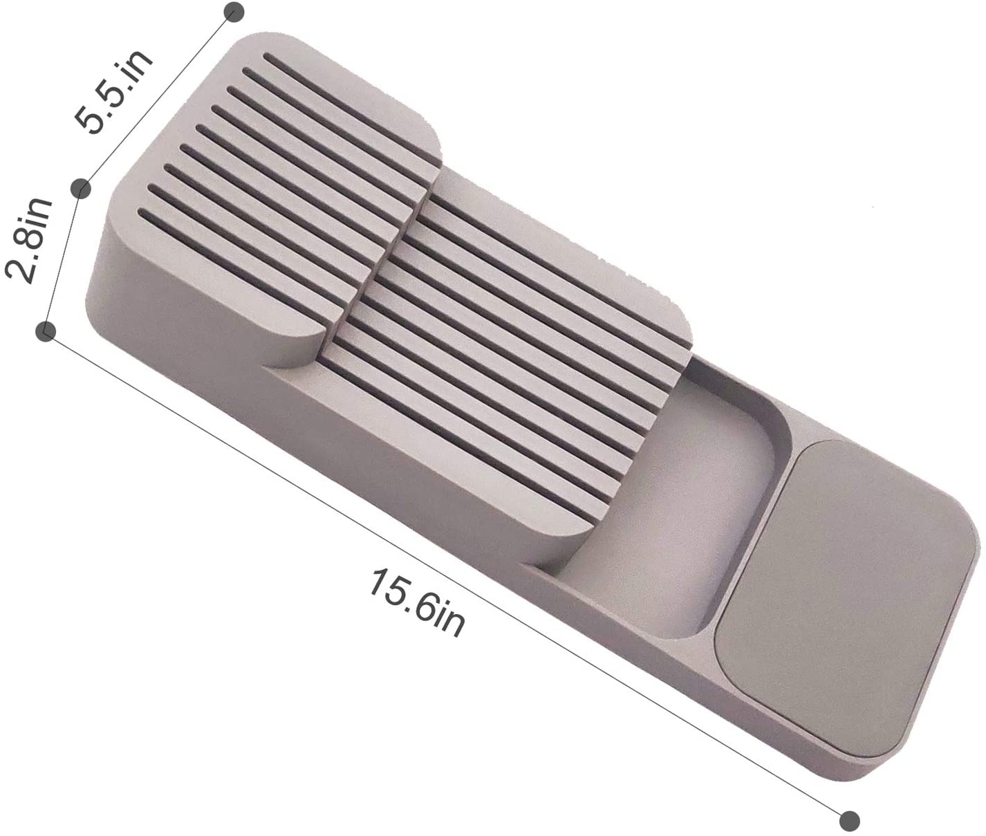 PP Plastic Kitchen Drawer Organizer Silicone Cutlery and Knife Tray