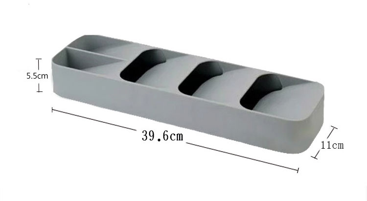 PP Plastic Kitchen Drawer Organizer Silicone Cutlery and Knife Tray