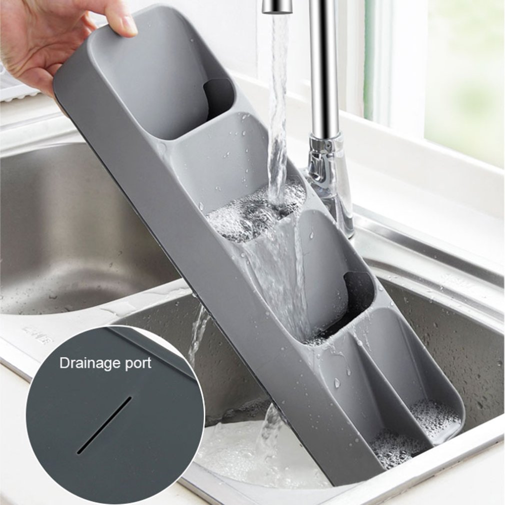 PP Plastic Kitchen Drawer Organizer Silicone Cutlery and Knife Tray