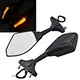 Cafe racer LED Turn Signal Rearview Mirrors motorcycle side mirror universal For NINJA 6R 9R 650R 250R 636 YAMAHA SUZUKI