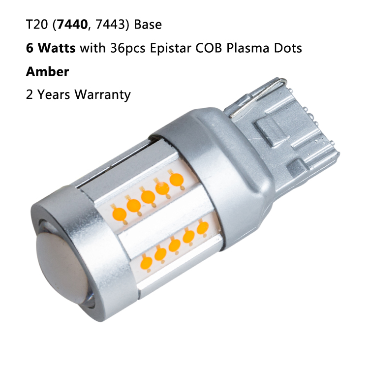 2020 新車 12V Led ライトと 3 年品質保証 7440 7443 T20 41SMD 2835 アンバー車のフロントリアターンシグナルライト