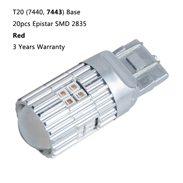 2020 新車 12V Led ライトと 3 年品質保証 7440 7443 T20 41SMD 2835 アンバー車のフロントリアターンシグナルライト