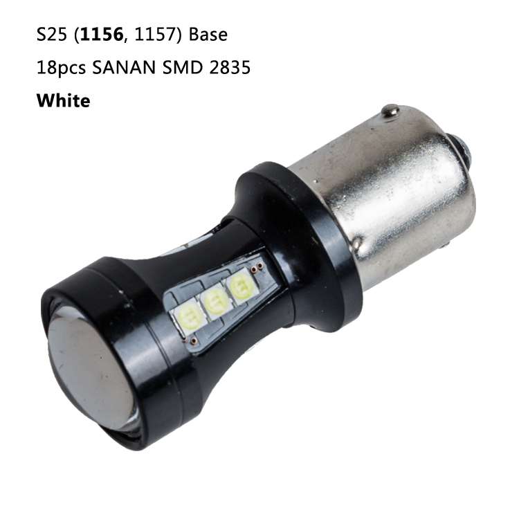 デュアル色車のテールライト付きプロジェクターレンズ1156 1157 s25 54smd 3014ホワイトアンバーledテールストップ信号光