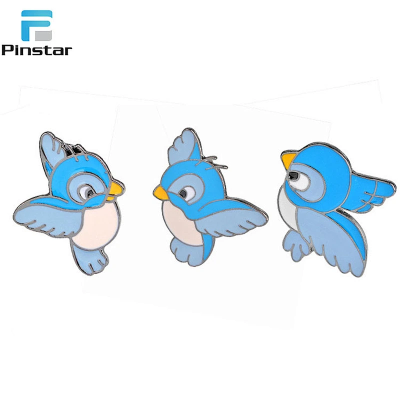 Custom metal bulk bird shaped lapel pin