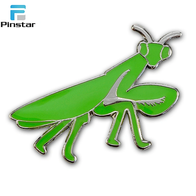 High quality custom metal grasshopper soft enamel lapel pin badge