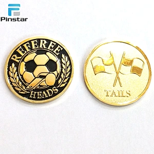 100% Factory Custom Challenge Referee Flipping Soccer Blank Metal Coin