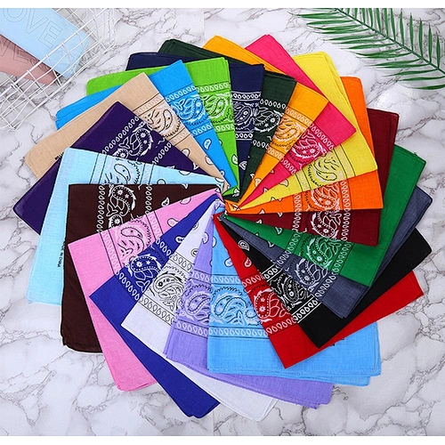 Factory Wholesale In Stock Multifunctional Headbands Square Head Scarf Hip Hop 100% Cotton Bandana