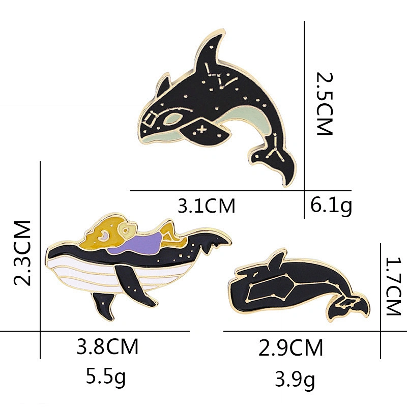 Factory Making Wholesale Fashion Gift Custom Soft Enamel Dolphin Fish Pin Brooch