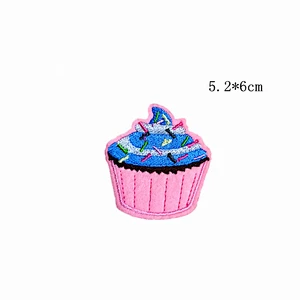 Wholesale In Stock No Minimum Embroidered Patch Cute Embroidery Cake Patches