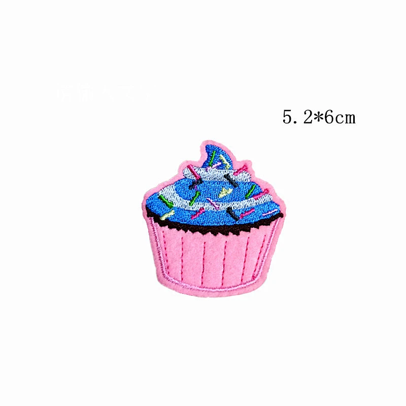 Wholesale In Stock No Minimum Embroidered Patch Cute Embroidery Cake Patches