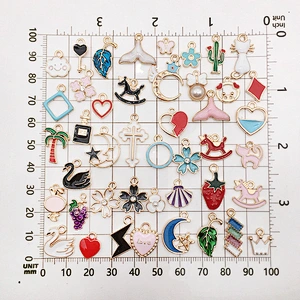 Wholesale In Stock Cheap DIY 100 Pieces Variety Cute Mini Animal Enamel Charms For Jewelry Making