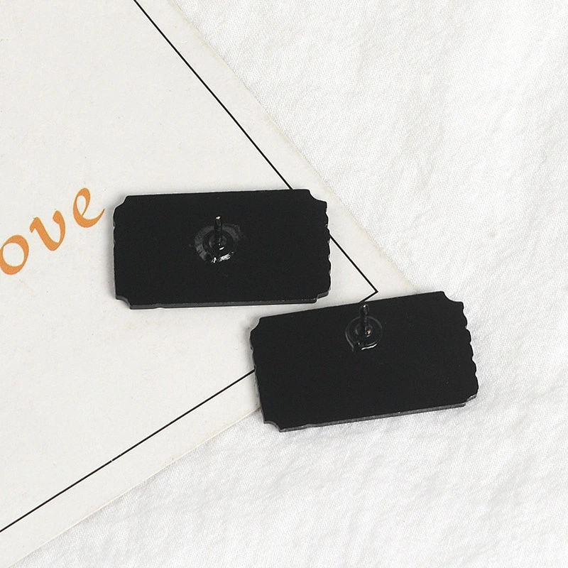 Funny Words Black Dyed Enamel Lapel Pin Metal Craft
