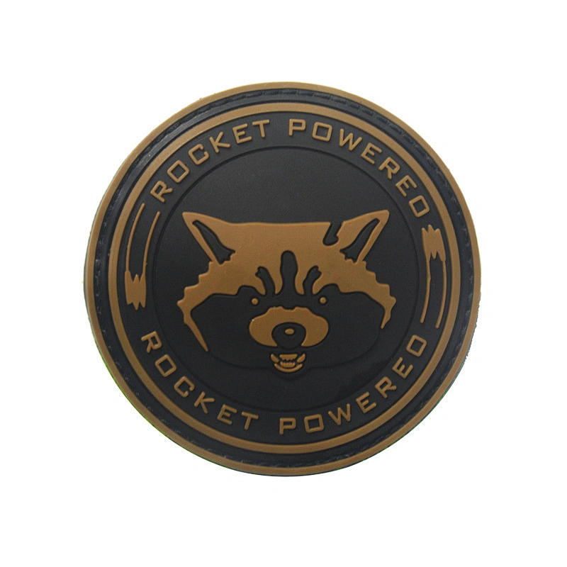 Wholesale In Stock Ruber Logo Patch Brown Bear Head Design 3D PVC Patch
