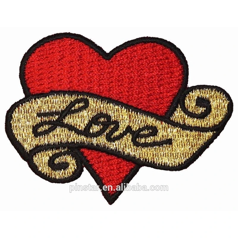 September Best Price Custom Logo Heart Shaped Iron on Embroidery Patch