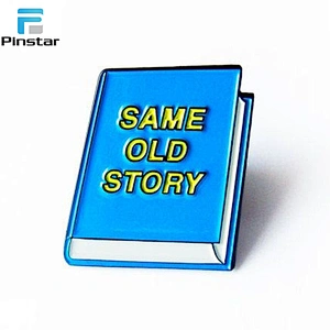 Wholesale custom magic book soft enamel lapel pin factory