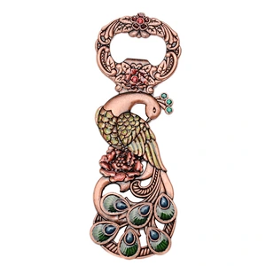 Factory Wholesale In Stock Retro Peacock Stainless Beer Bottle Opener with Crystal Rhinestone No Minimum Order