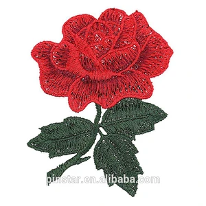 wholesale price double Rose flower Embroidery Patch