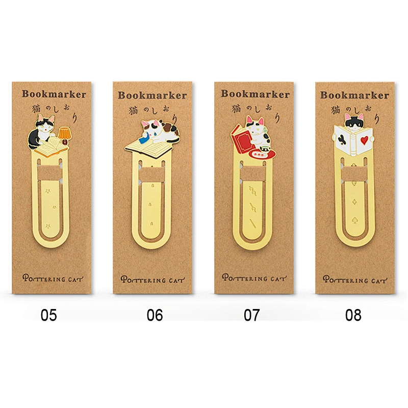 The Cat Family Creative Stainless Steel Hollow Metal Gold Plating Bookmark