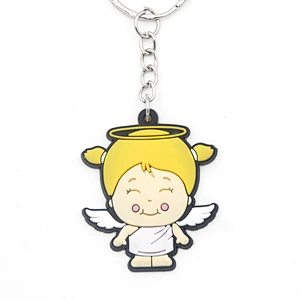High quality Custom little angle Rubber PVC keychains