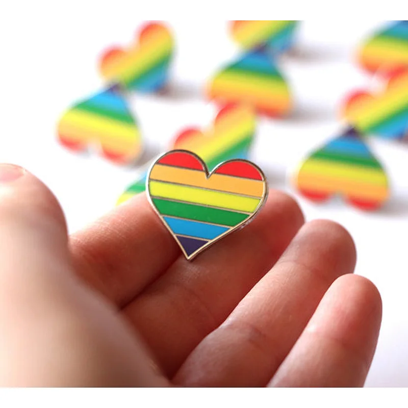 Factory Wholesale In Stock Souvenir Gift Gay Pride Rainbow Metal Lapel Pins LGBT Pride Enamel Pin