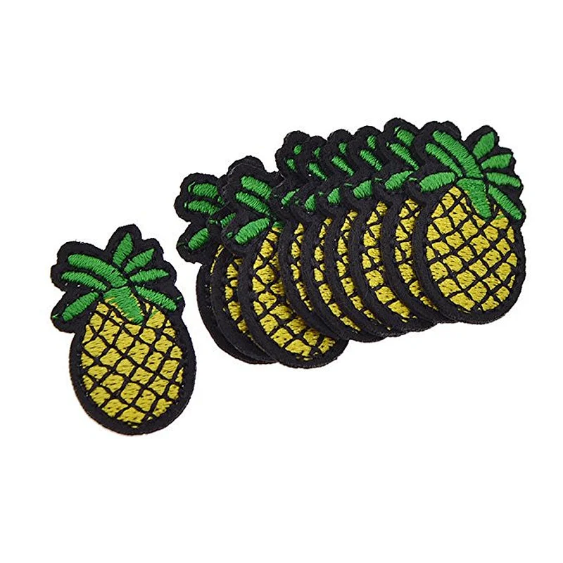 Custom Pineapple Shape Embroidery Patches For T-shirts