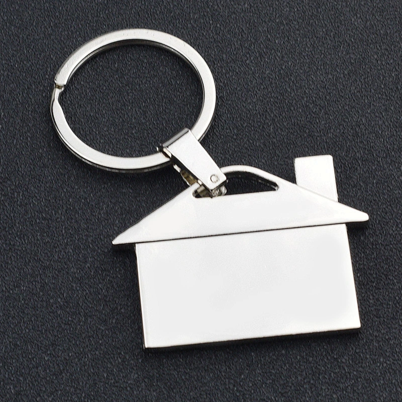 Blank House Shape Metal Keychain Custom Engrave Logo