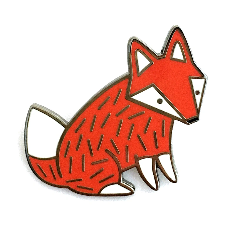 1.2 inches fox metal lapel pin manufacturers china