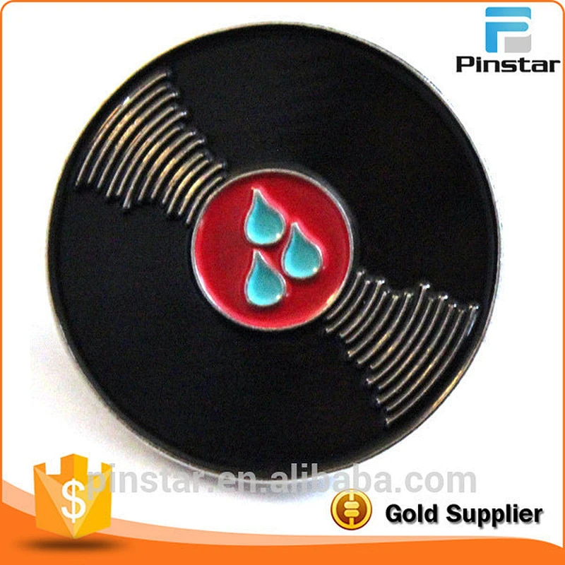 Custom Your Owm Logo Wholesale Vinyl Record Metal Pin Badge