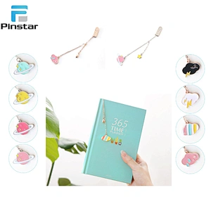 New fashion style korean metal pendant enamel bookmark