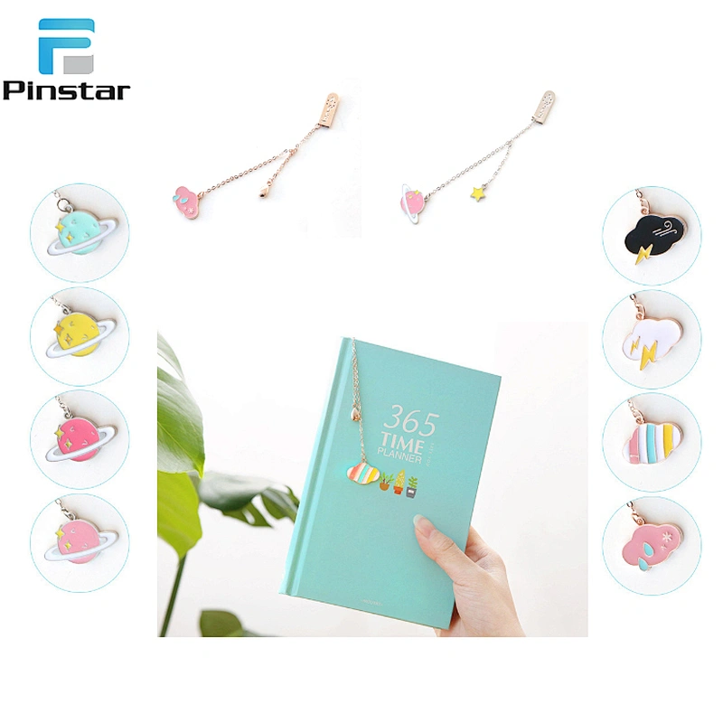 New fashion style korean metal pendant enamel bookmark