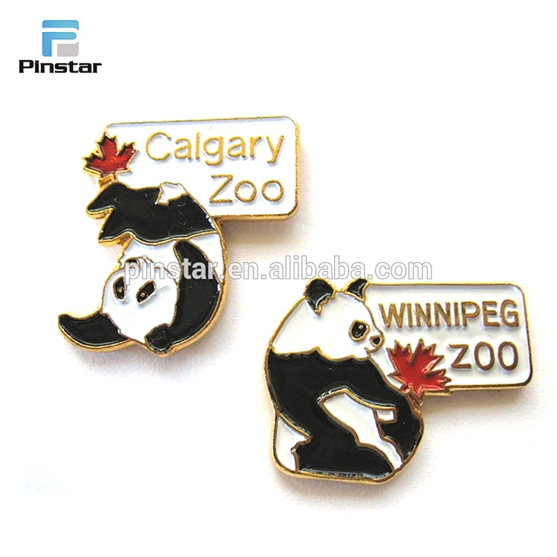 Wholesale good quality promotional panda custom logo metal pin badge