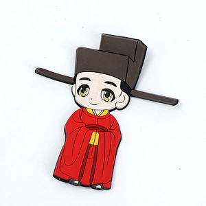 Sample free Custom 3D Korea handsome cartoon man tourist souvenir fridge magnet