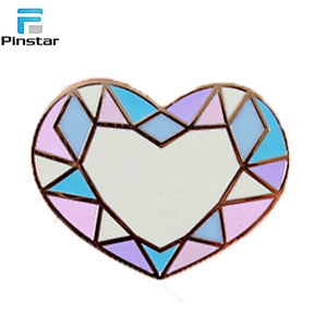 Factory Directly Sale Diamond Hard Enamel Metal Lapel Hat Pin with glitter