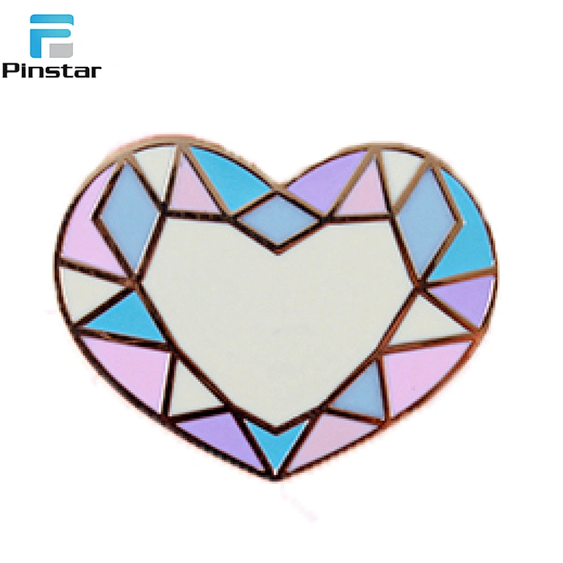 Factory Directly Sale Diamond Hard Enamel Metal Lapel Hat Pin with glitter