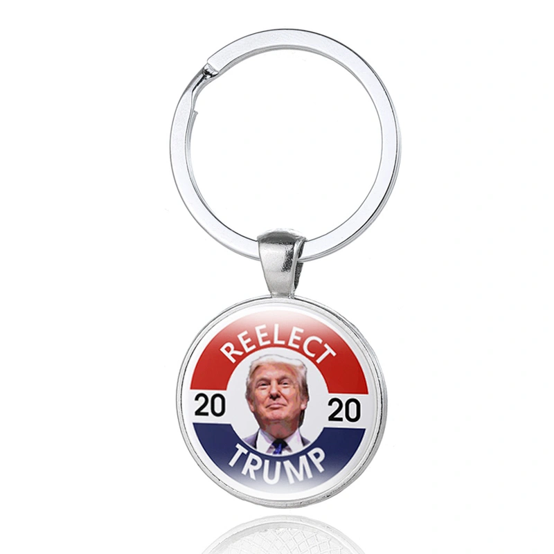 REELECT TRUMP Custom Zinc Alloy Metal Keychain with Epoxy Sticker