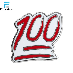 Kunshan Factory Unique Numeral 100 Collectible Enamel Badge Pins and Badges