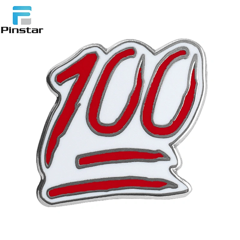 Kunshan Factory Unique Numeral 100 Collectible Enamel Badge Pins and Badges