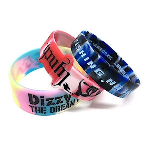 Custom Made Cheap Keychain Wristband Silicone Stainless Steel Bracelet