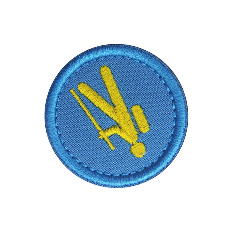 Factory Wholesale In Stock Custom Round Shape Embroidered Badge Boy Scouts Embroidery Patch with Hook & Loop