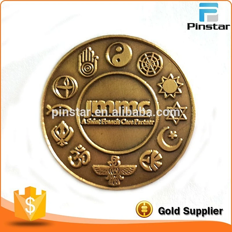 Custom Commemorative Antique Gold Challenge Copy Coins