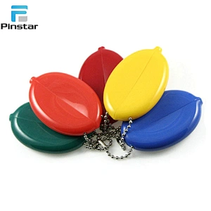Popular Custom Logo Printed Oval Shape Plastic PVC Coin Holder Purse for Promotion