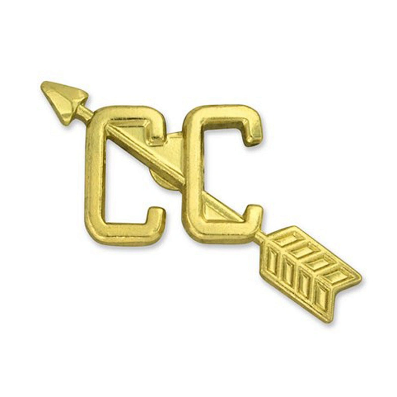 2019 Shiny Gold Cross Country Chenille  Lapel Pin WIth Gold ButterFly Clutch