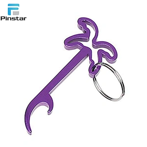 Custom Palm Tree Shape Colorful Aluminium Alloy Bottle Opener Metal Keychain