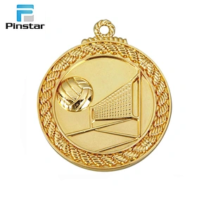 High quality hot style souvenir factory price award gold volleyball medals