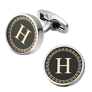 Make your own metal custom different letters cufflinks for shirt