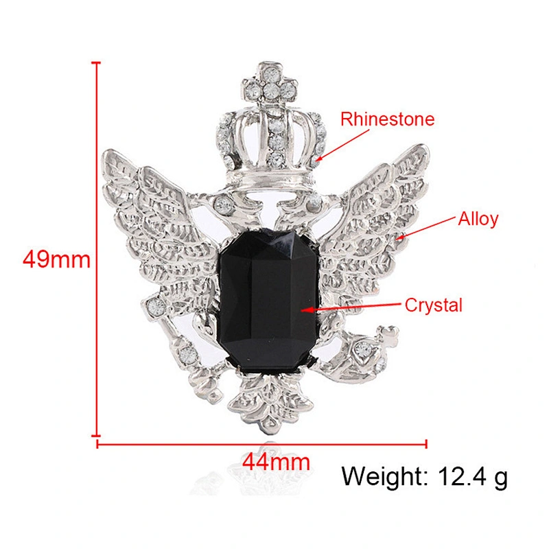 Hot Sale In Stock Vintage Lapel Pin High Quality Rhinestone Gold Crown Brooch Pin