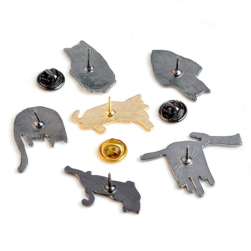 Wholesale In Stock Animal Characters Badge White Lazy Cat Enamel Lapel Pin