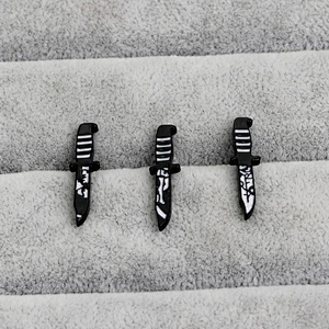 Factory Wholesale In Stock Gift Custom Design Black White Enamel Punk Knife Pin