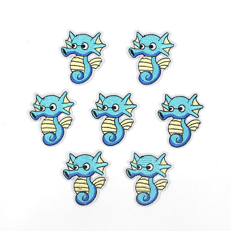 factory sales custom bulk hippocampi embroidery patches for clothes
